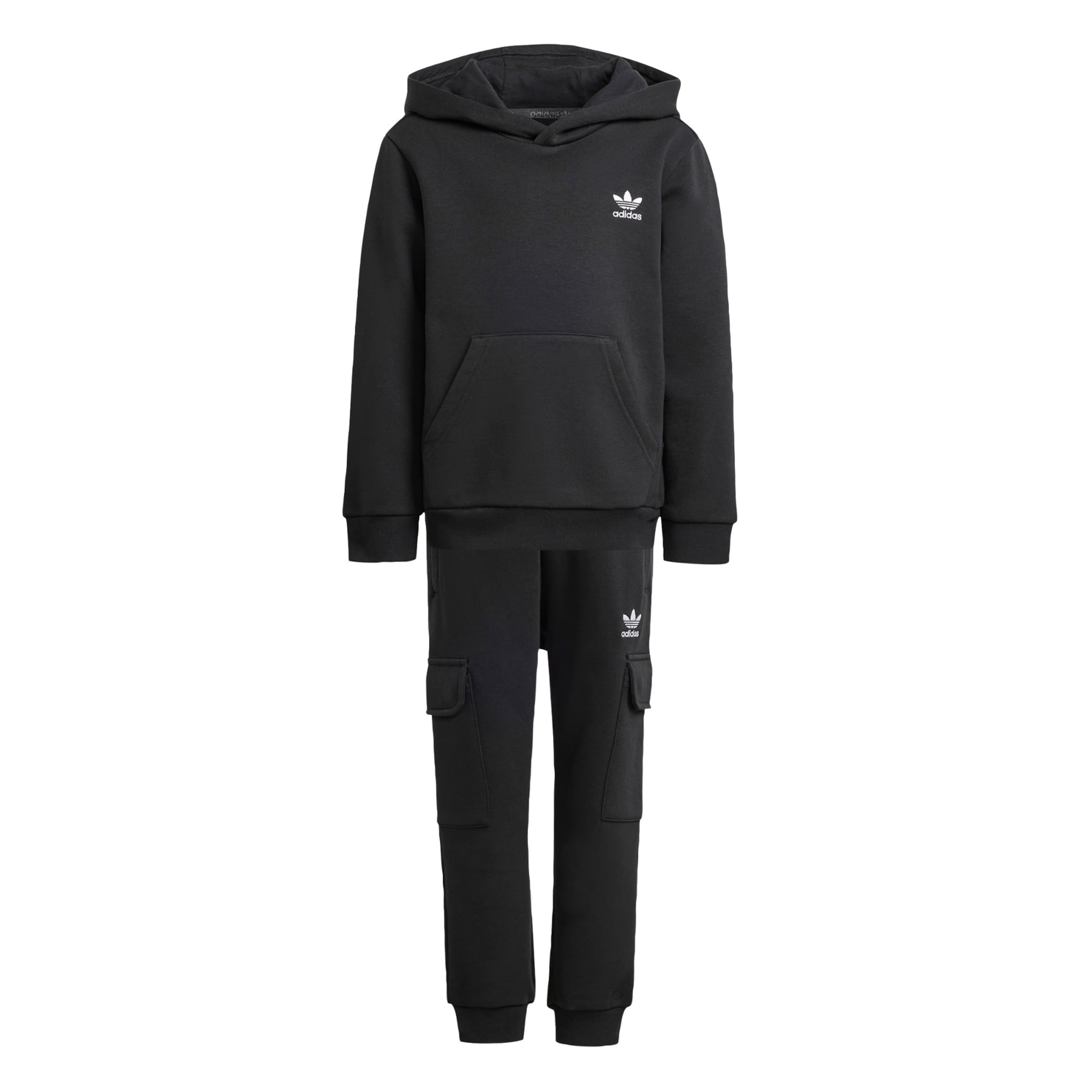 ADIDAS ORIGINALS - Fato de jogging 'Hoodie Cargo Set' em preto: frente