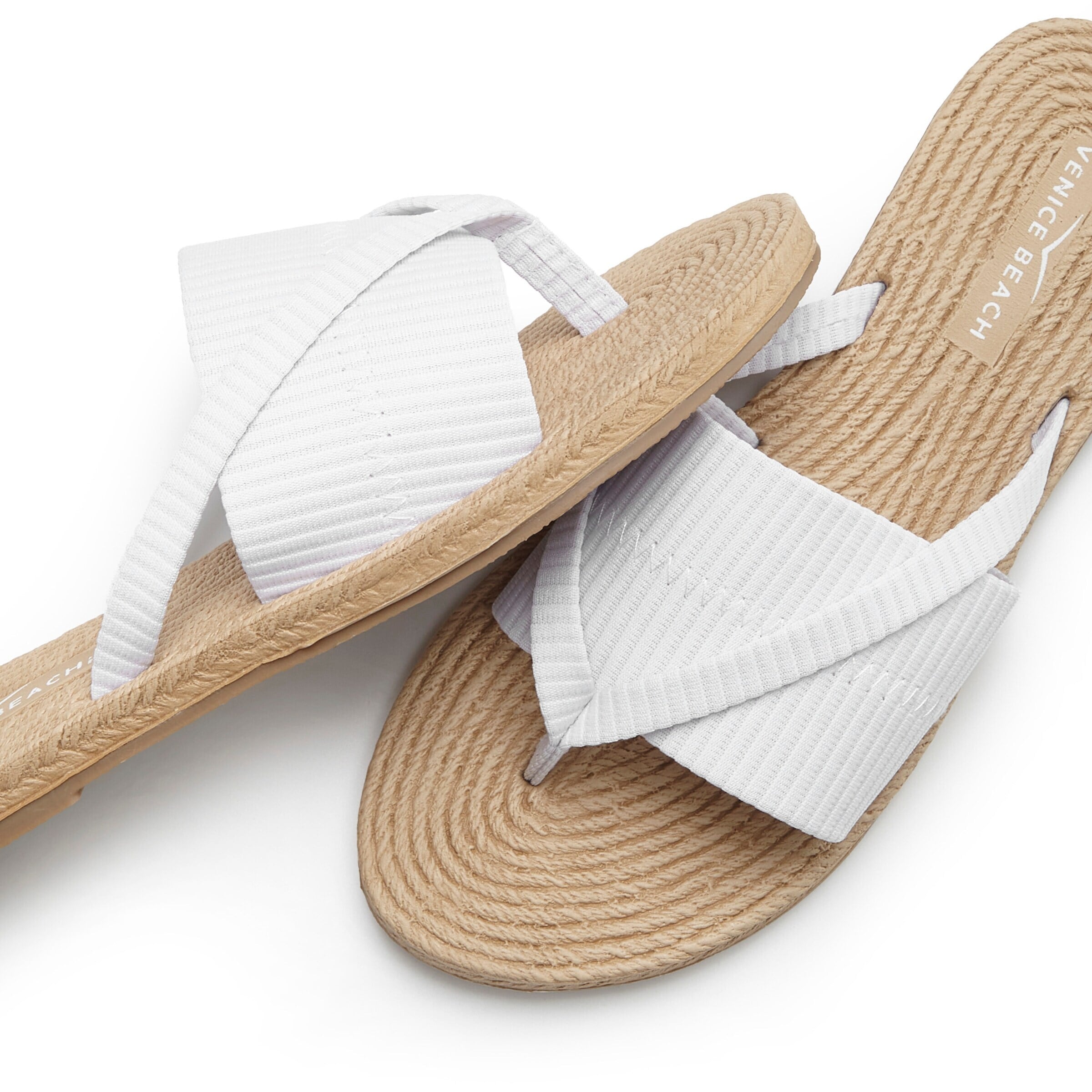 Flip-flops de la VENICE BEACH pe alb