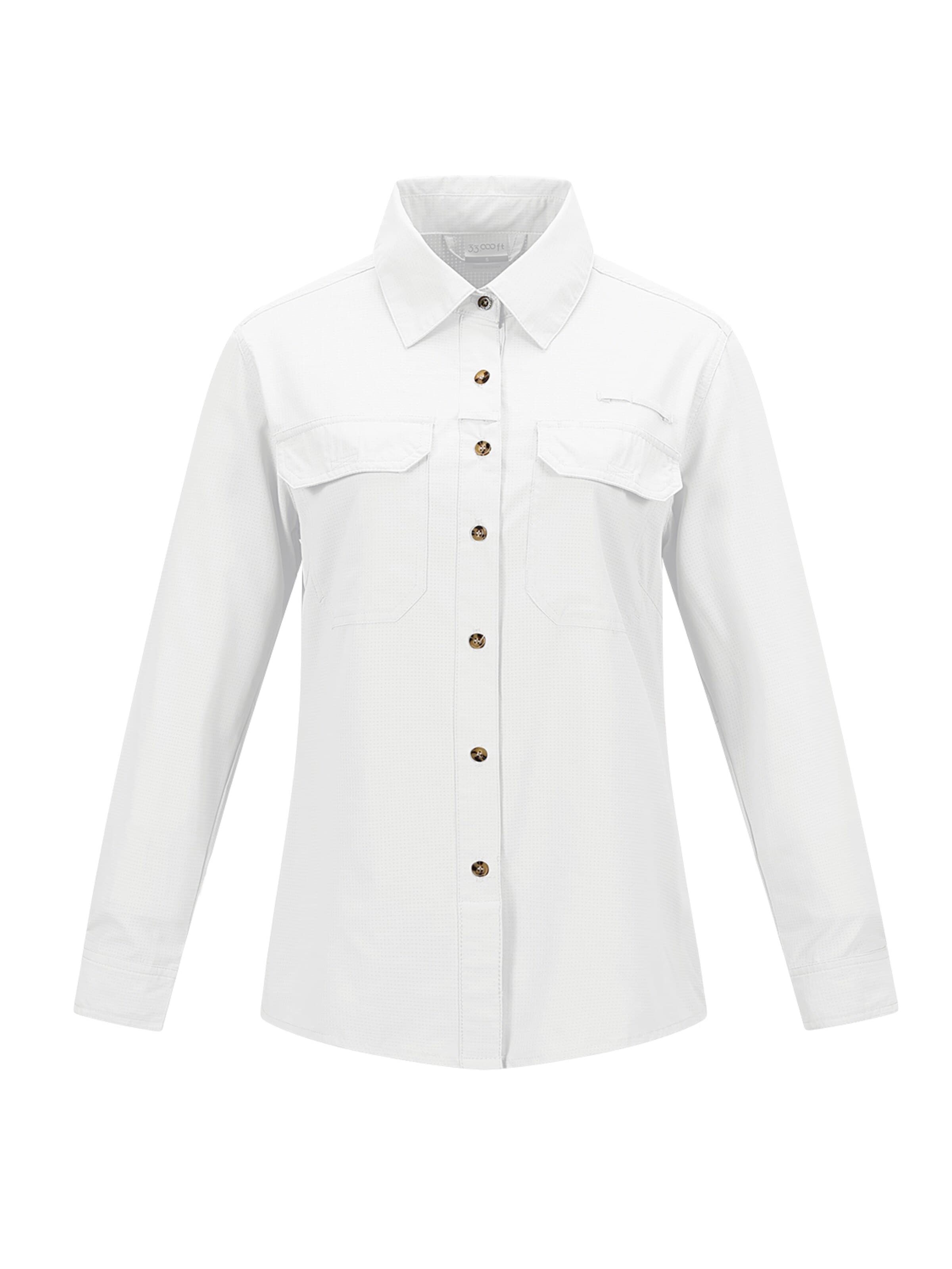 33,000ft Funktionsbluse '33,000ft Women's Hiking Long Sleeve Shirts'‌‌‌‌‌‌‌‌‌ in Weiß: Vorderseite