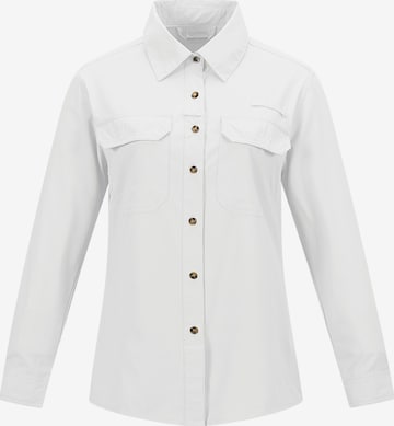 33,000ft Athletic Button Up Shirt '33,000ft Women's Hiking Long Sleeve Shirts' in White: front