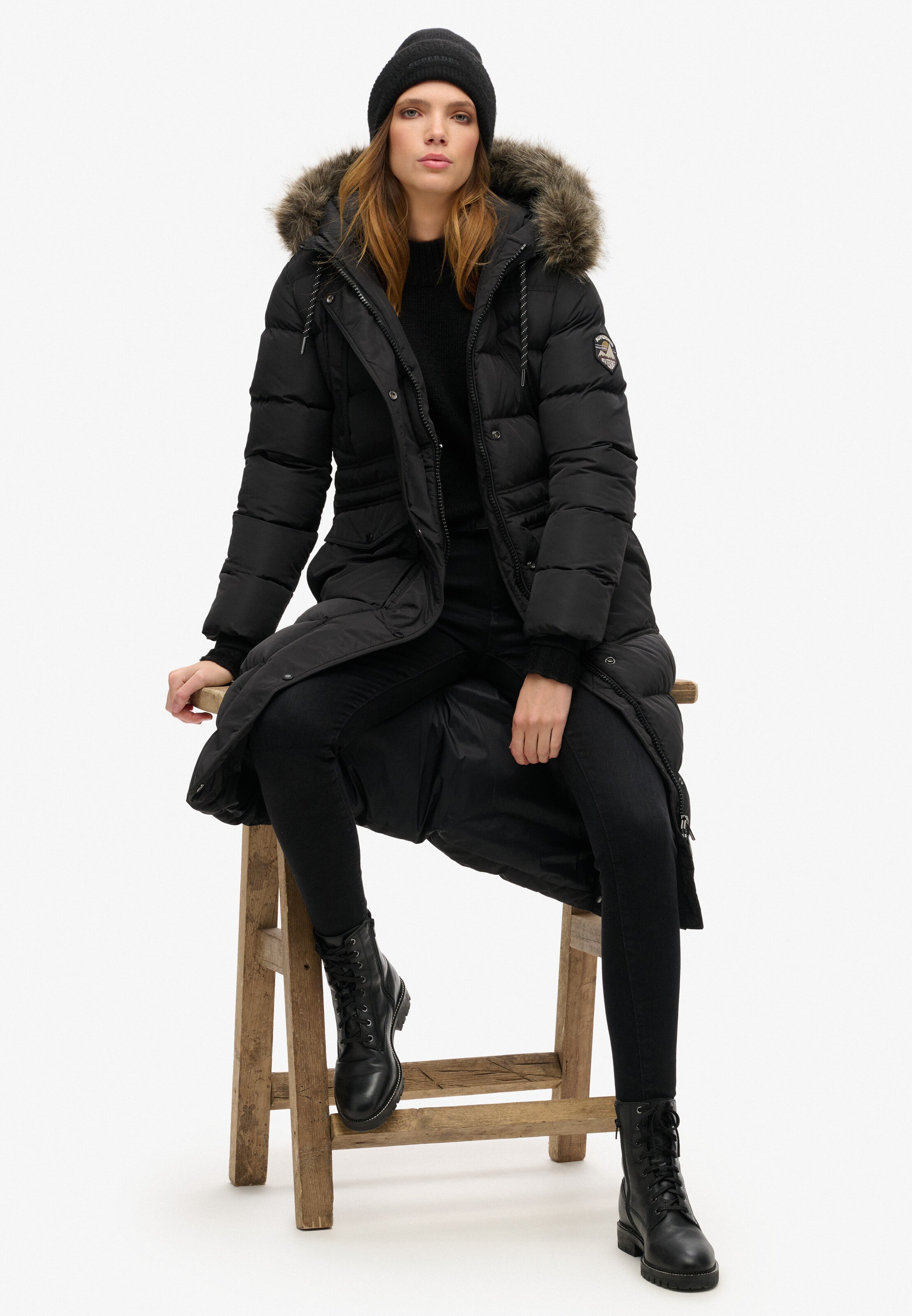 Superdry Winter Coat 'Everest' in Black
