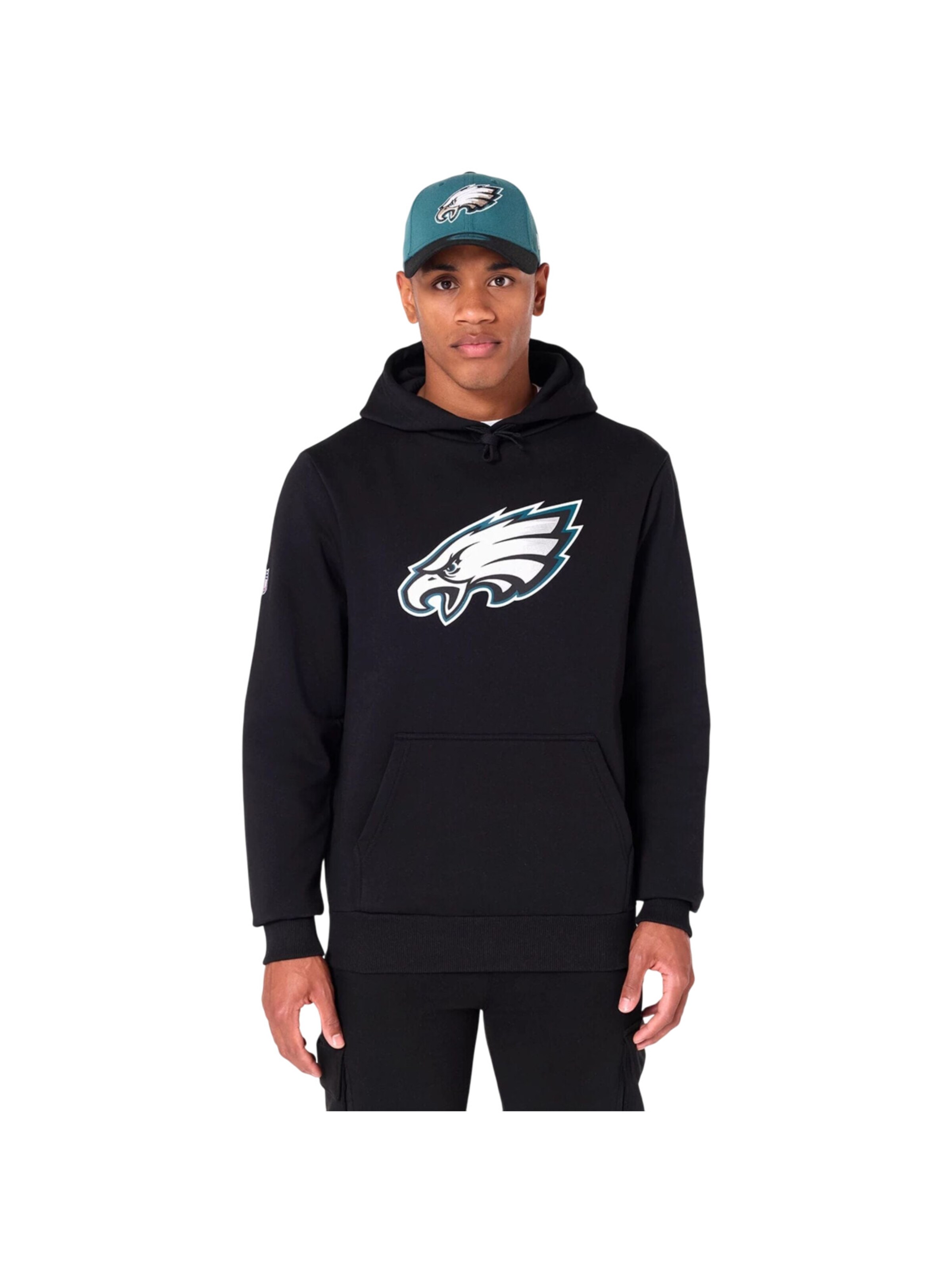 NEW ERA Sweatshirt 'NFL Philadelphia Eagles Logo' in Black: front