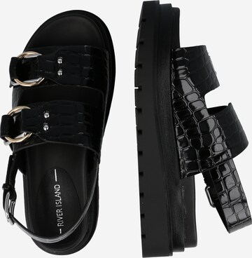 River Island Sandale in Schwarz