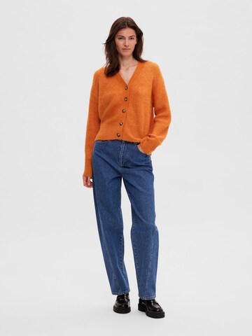 SELECTED Knit Cardigan in Orange
