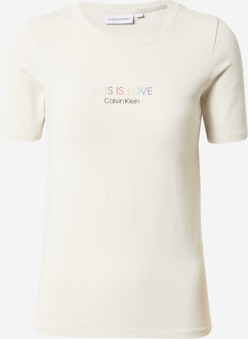 Calvin Klein T-Shirt 'PRIDE' in Beige: predná strana