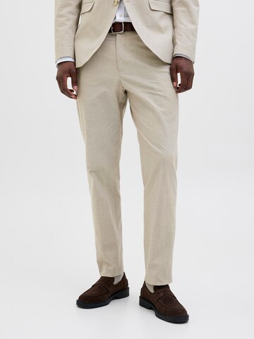 JACK & JONES Slim fit Trousers with creases 'JPRStan' in Grey: front