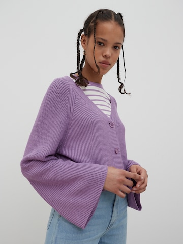 EDITED Knit Cardigan 'Vivienne' in Purple: front