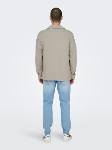 Only & Sons Comfort fit Overhemd 'newkodyl' in Beige