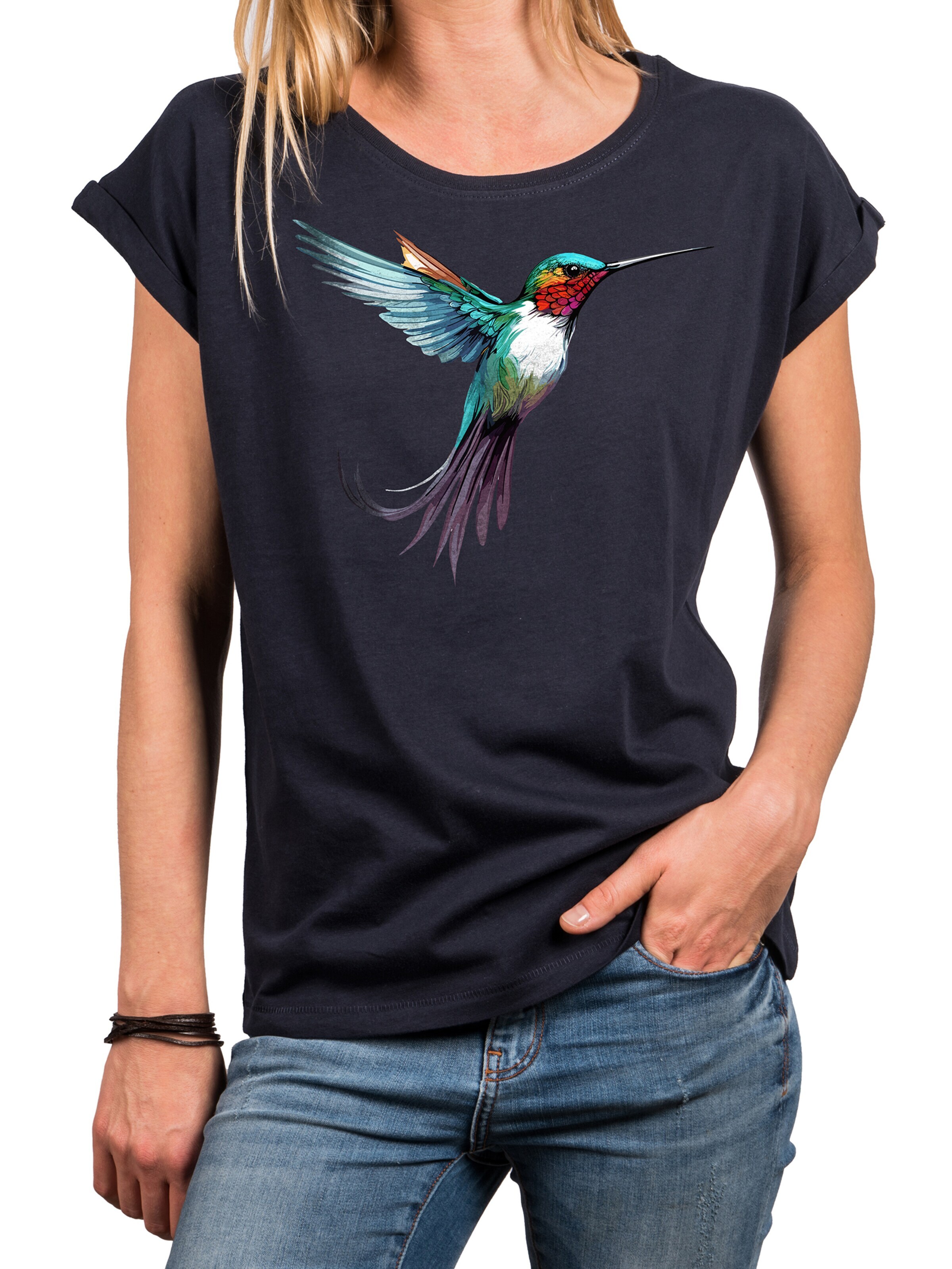 MAKAYA Shirt 'Kolibri' in Blue