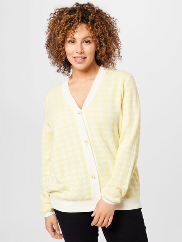 ONLY Carmakoma Knit Cardigan 'Veg' in Yellow: front