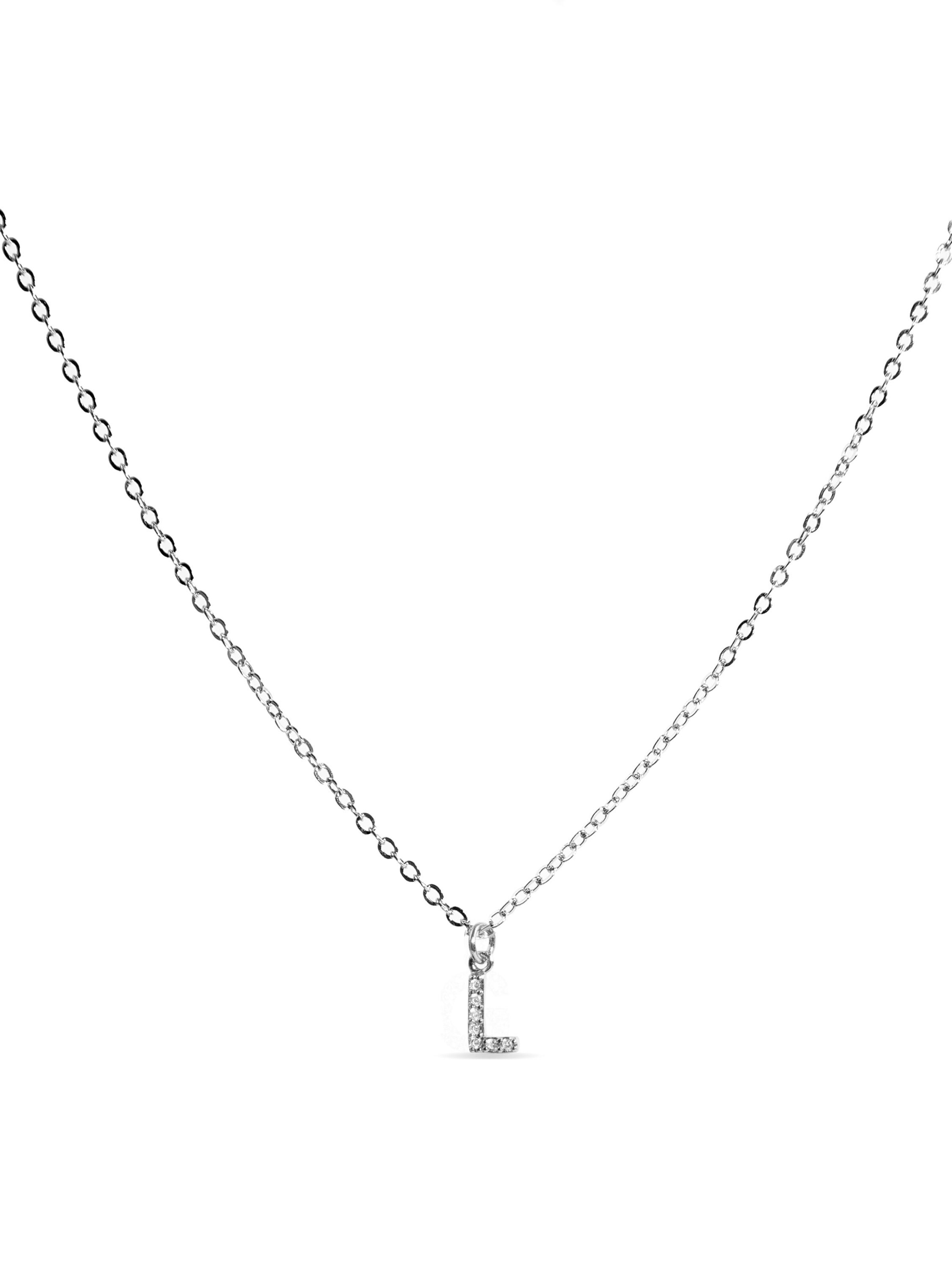 Luxenter Necklace 'Alphabet' in White: front