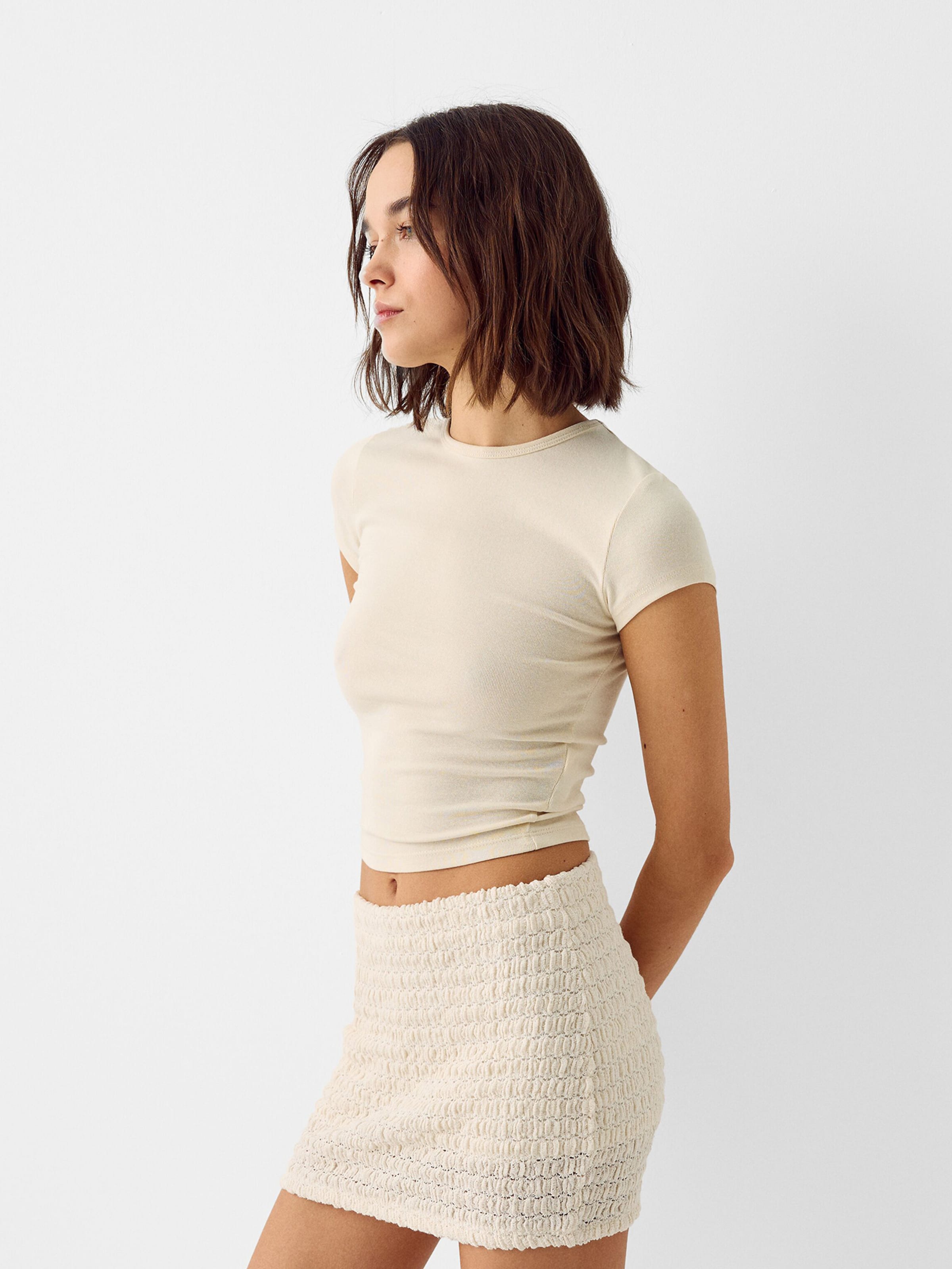 Jupe beige bershka discount