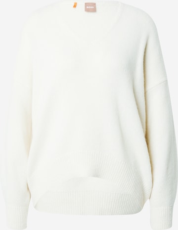 Pull-over BOSS Orange en blanc : devant