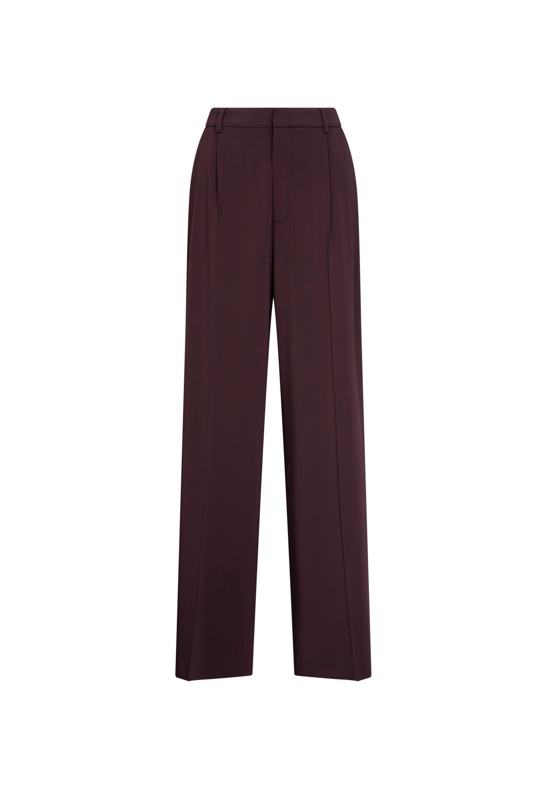 SEIDENSTICKER Wide leg Pleated Pants in Brown: front