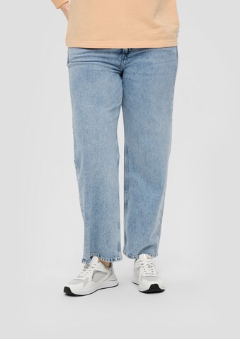 QS Wide leg Jeans in Blauw: voorkant