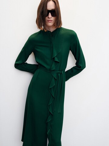 MANGO Shirt Dress 'Snowy' in Green