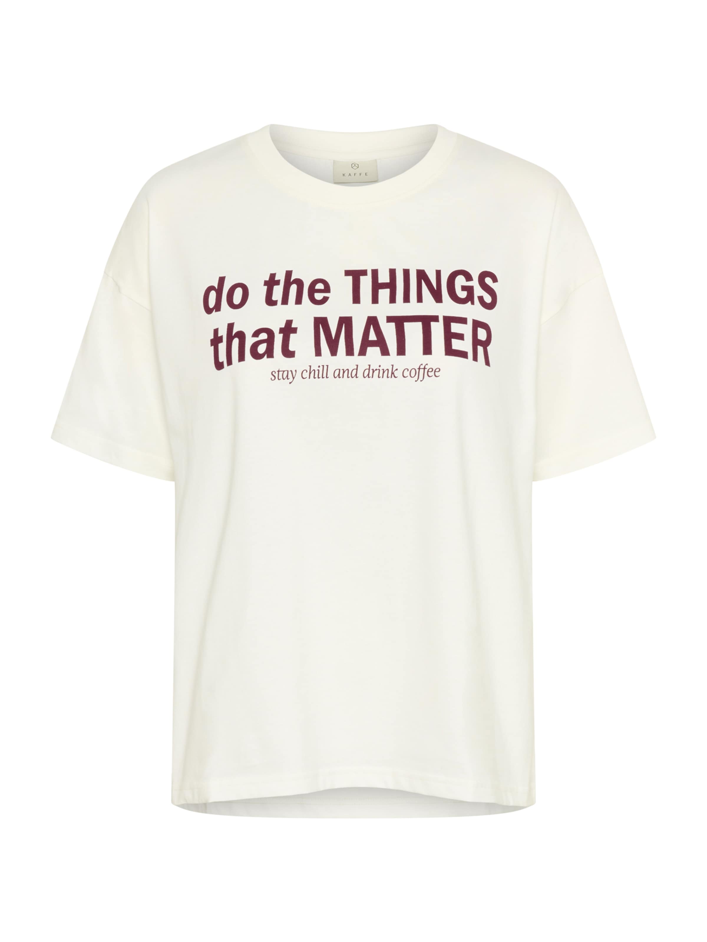 Kaffe Μπλουζάκι 'KAElly' σε λευκό: μπροστά