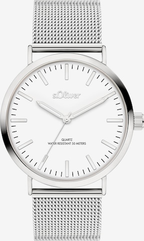 s.Oliver Analoguhr in Silber: Vorderseite