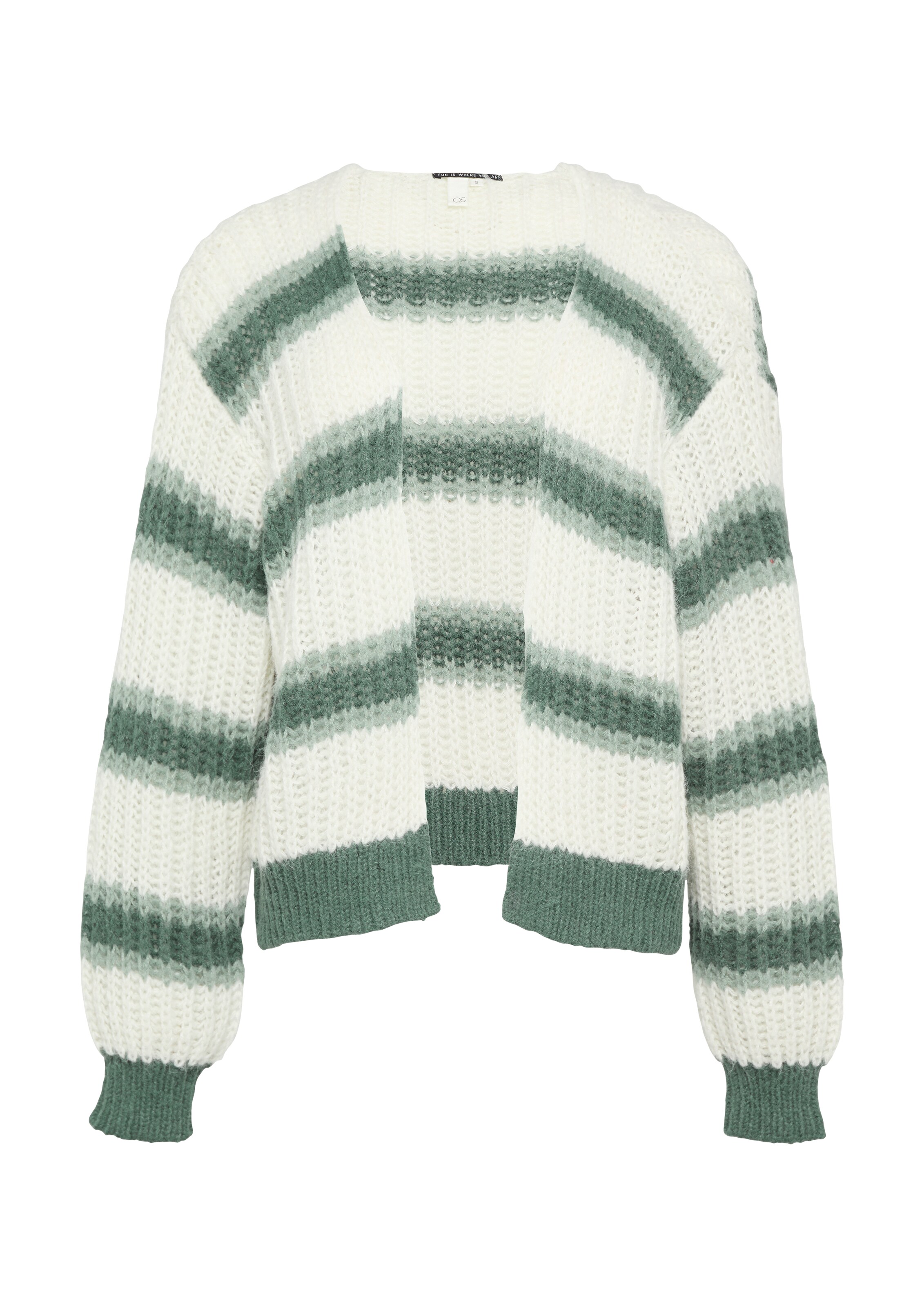 QS Strickjacke in Grün: Vorderseite