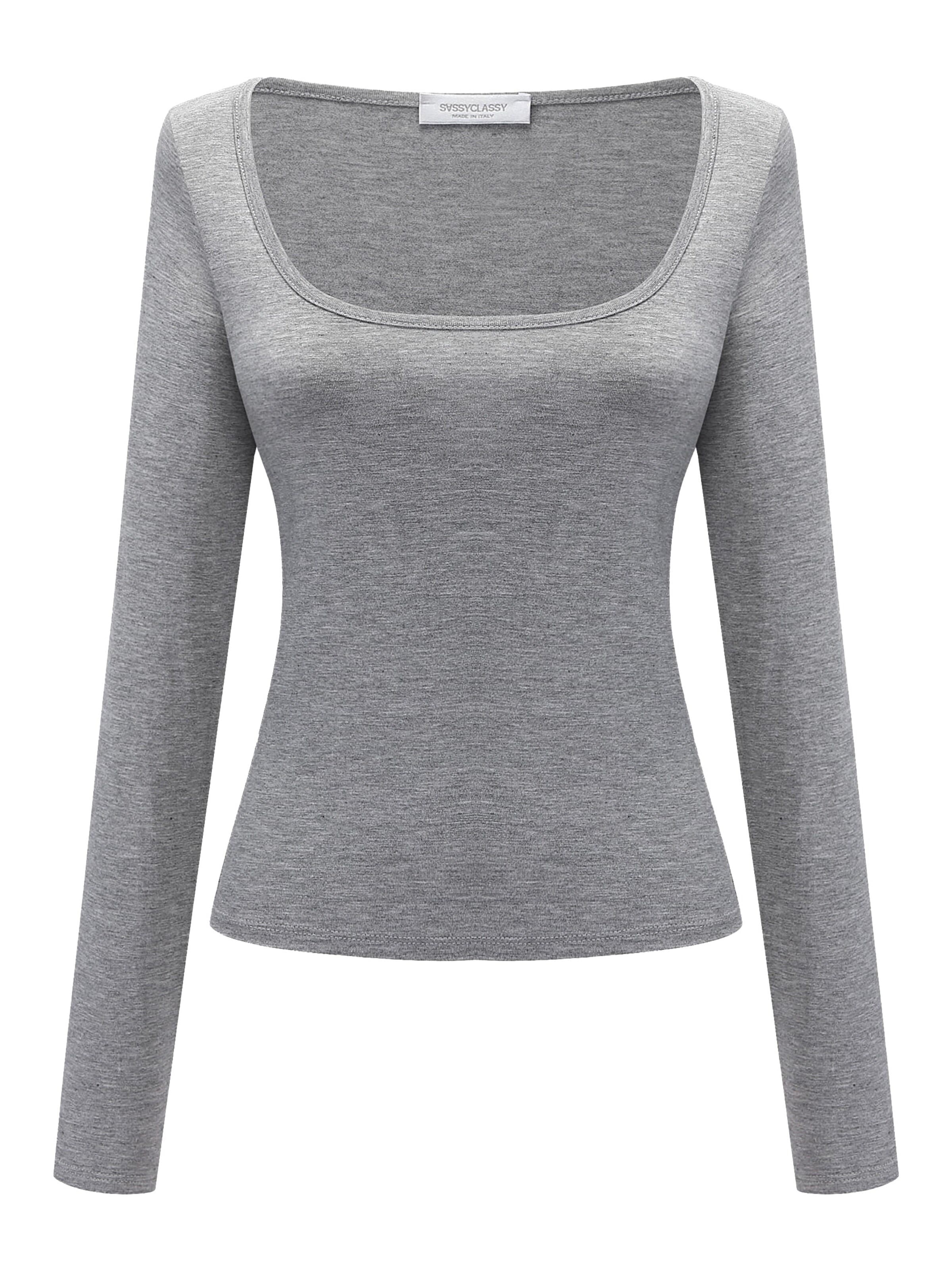 SASSYCLASSY - Camiseta en gris: frente
