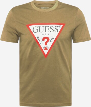 T-Shirt GUESS en vert : devant