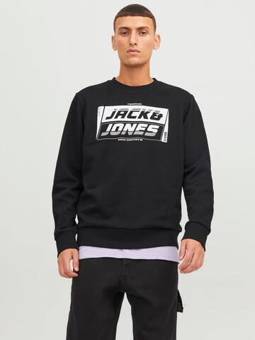 Sweat-shirt 'JCONight' JACK & JONES en noir : devant