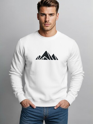 Neverless Sweatshirt 'Berg Polygon'‌‌‌ in Weiß