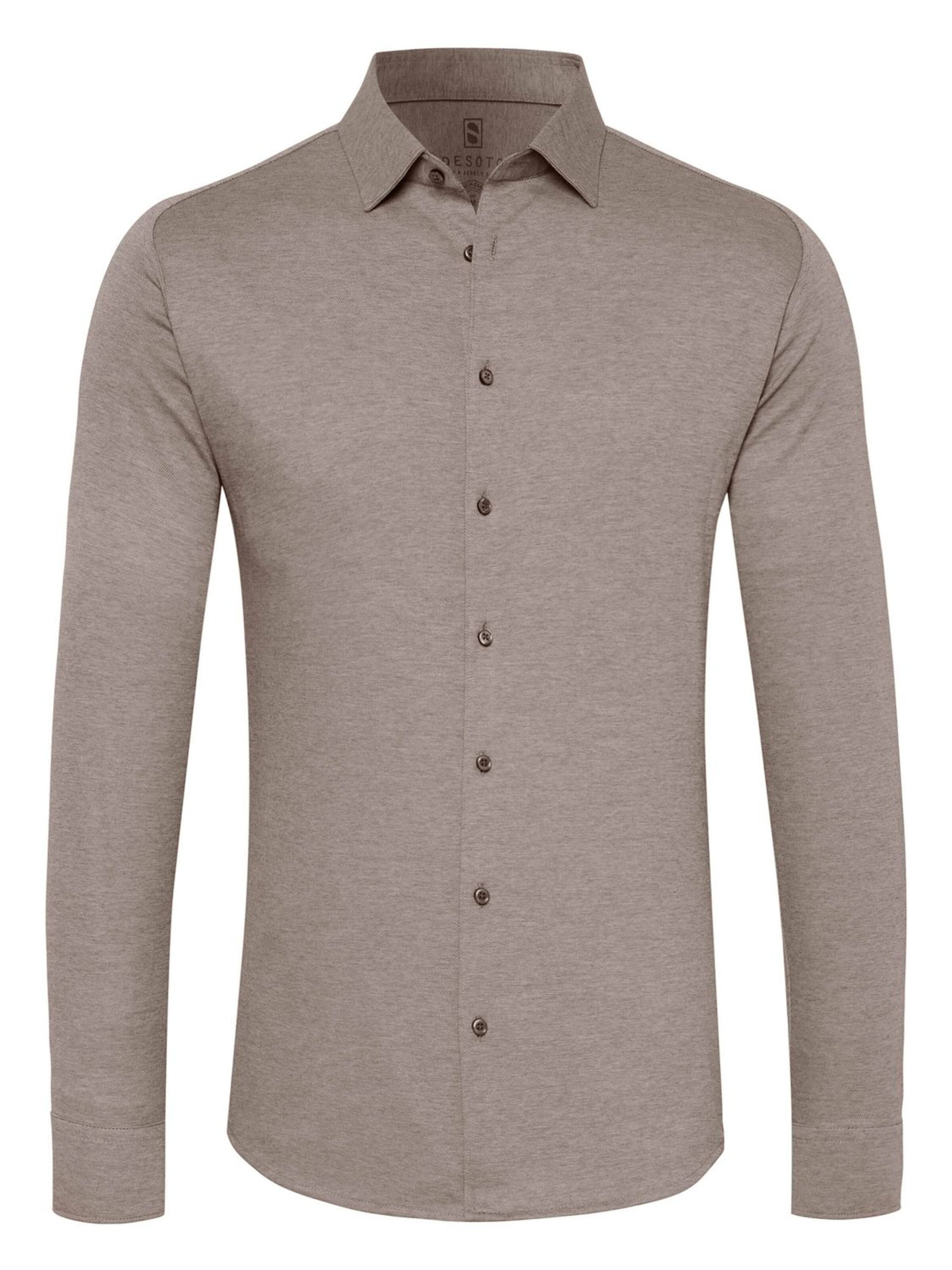 DESOTO Button Up Shirt 'Modern Kent' in Brown: front