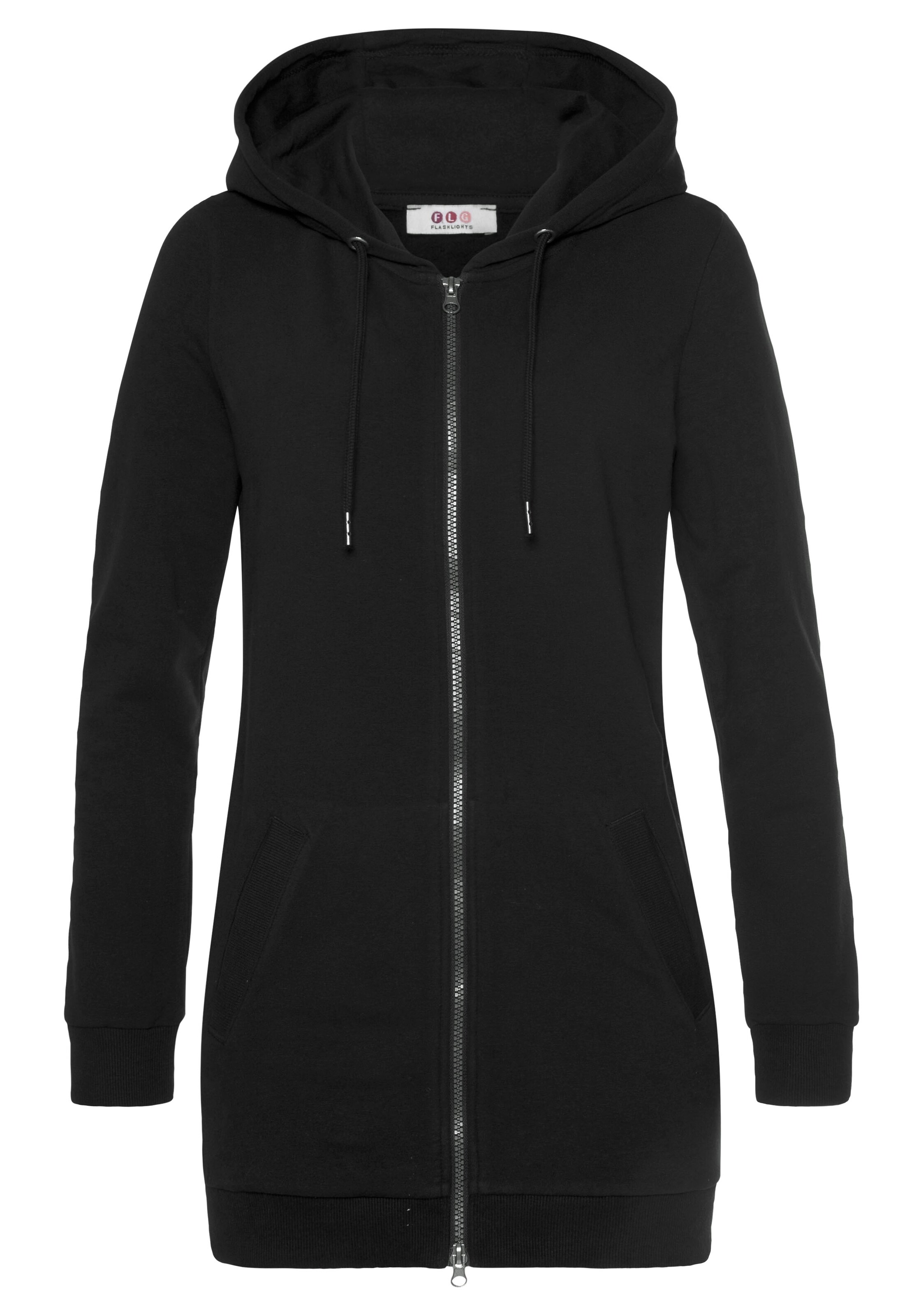 FLASHLIGHTS Sweatjacke in Schwarz: Vorderseite