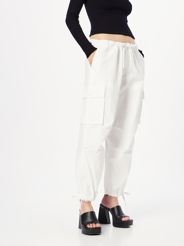 River Island Tapered Pants in White: front