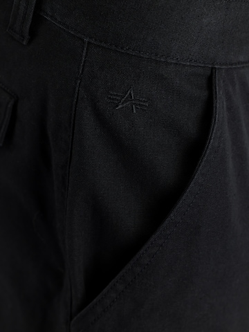ALPHA INDUSTRIES Loose fit Cargo trousers 'CWU-18/P' in Black: front