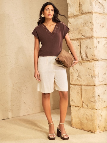 T-shirt love & roses en marron