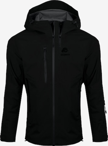 Guggen Mountain Funktionsjacke 'Allwetter Jacke HD09 3-Lagen Hardshell Wanderjacke' in Schwarz: Vorderseite