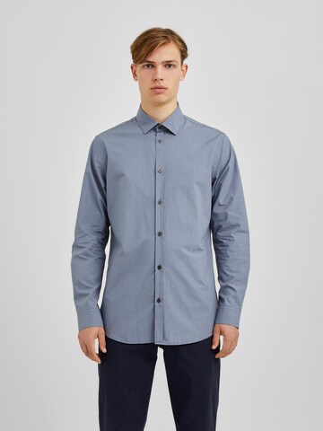 Bertoni Slim fit Button Up Shirt 'Balder' in Blue: front