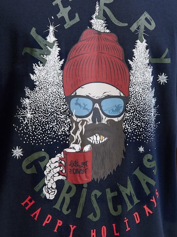JACK & JONES - Camiseta 'JJNOEL XMAS' en azul