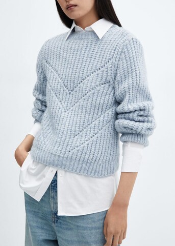MANGO Sweater 'Gatito' in Blue