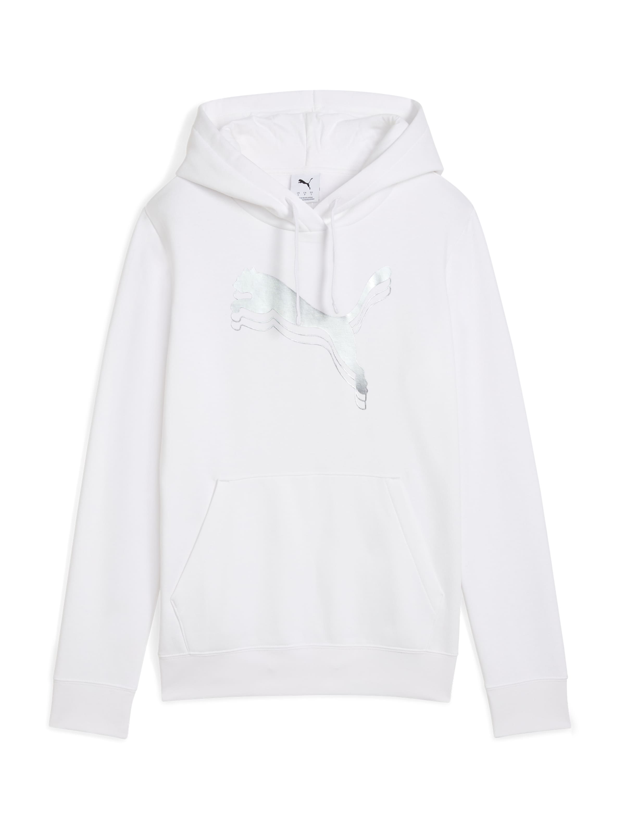PUMA Sweatshirt 'Ess Metallic' i hvid: forside