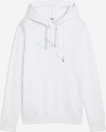 PUMA Суичър 'Ess Metallic' в бяло: отпред