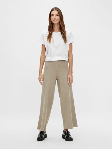 VILA Wide leg Pants 'Cassie' in Beige