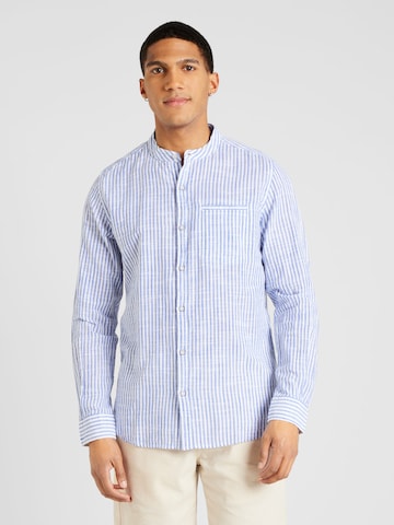 QS Slim fit Button Up Shirt in Blue: front
