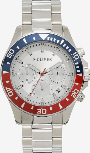s.Oliver Uhr in blau / rot / silber, Produktansicht