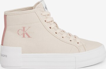 Calvin Klein Jeans High-Top-Sneakers aus Canvas mit Plateau ' ' in Beige