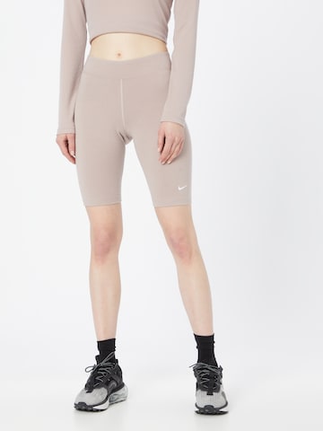 Nike Sportswear Skinny Shorts in Beige: predná strana