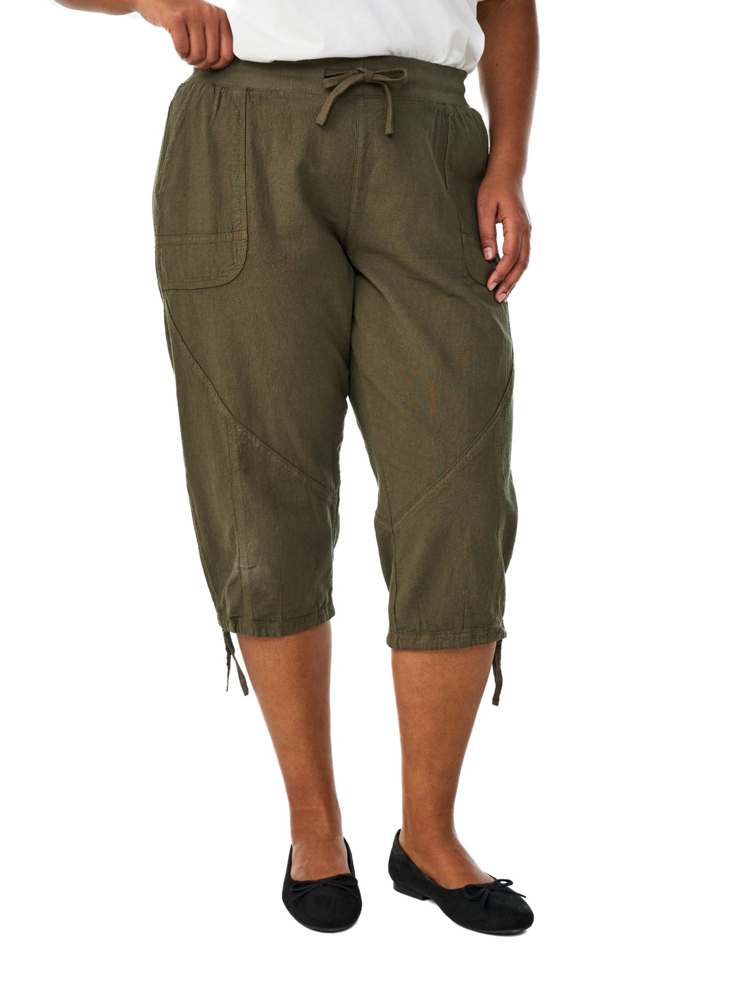 Zizzi Voľný strih Nohavice 'Jeasy' - Zelená: predná strana