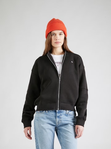 Veste de survêtement 'Essential' Tommy Jeans en noir : devant