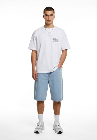 T-Shirt 'Flow Script' Urban Classics en blanc