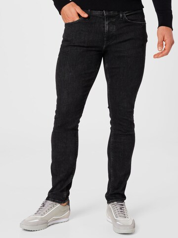 BOSS Orange - Skinny Calças de ganga 'Delaware' em preto: frente