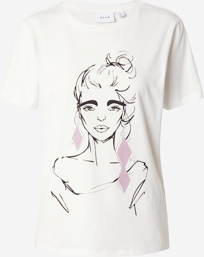 VILA T-shirt 'VULKAN' en gris clair / rose / noir / blanc, Vue avec produit