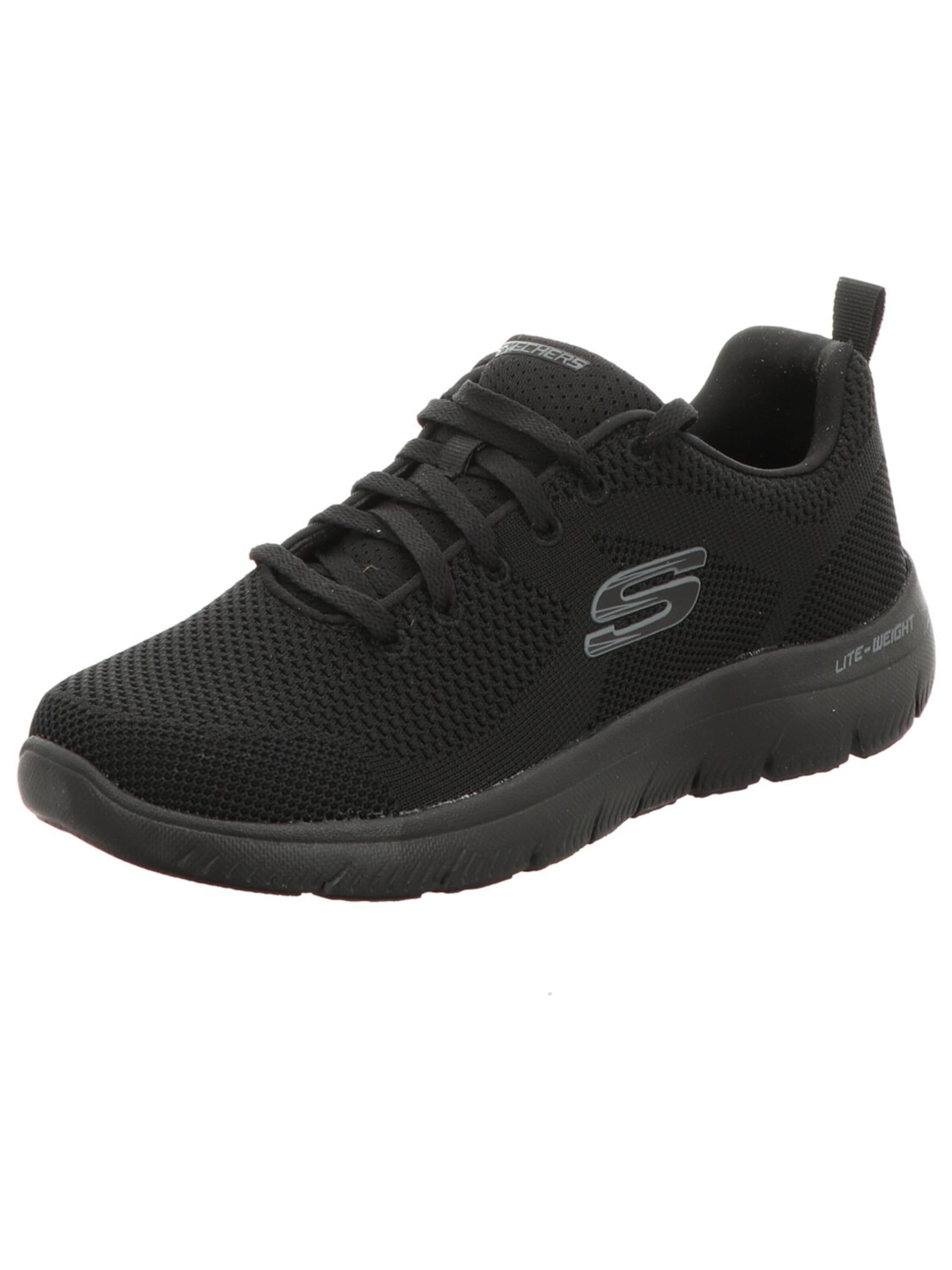 SKECHERS Sneakers 'Schnürschuh Herren 232057 BBK Kunststoff (Synthetik) in schwarz' in Black: front