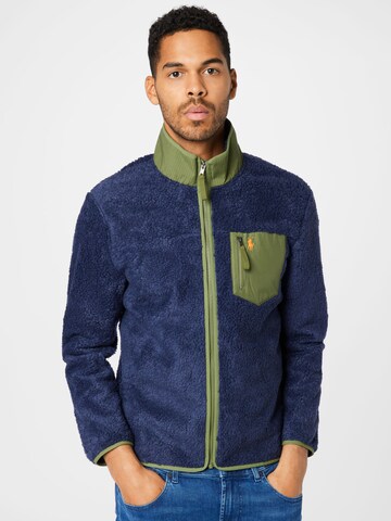 Polo Ralph Lauren Fleece jas in Blauw: voorkant